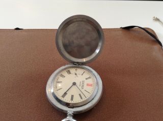 Vintage Russian Ussr Chrome 18 Jewels Mechanical Pocket Watch / Very Tidy