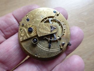 Coventry Maker Adam Burdess Antique Fusee Pocket Watch Movement