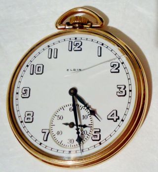 Vintage 1922 Elgin Pocket Watch 12s 15 Jewels 10k Gold Filled Case Project
