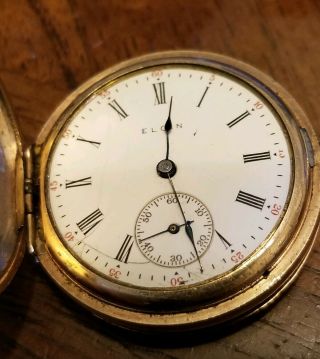 Vtg 1912 Elgin Pocket Watch Gold Filled 7j 0s Grade 320 Parts/repair Estate