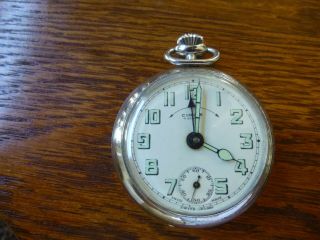 Vintage Cesar Renfer Albrecht Swiss Brevet Pocket Watch Alarm For Parts/repair