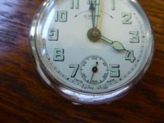 Vintage Cesar Renfer Albrecht Swiss Brevet Pocket Watch Alarm for Parts/Repair 2
