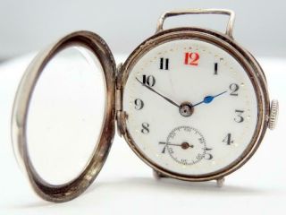 Antique Wwi Era Silver Trench Watch London 1916/17 (a) Swiss Made Import N/r