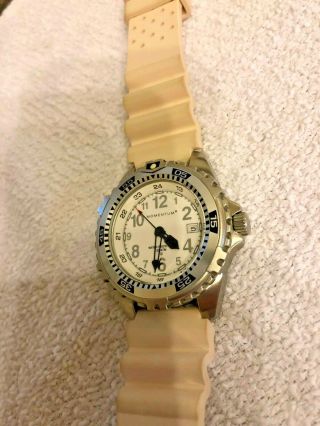Extremely Momentum by St.  Moritz Quartz Diver on White Natural Rubber Strap 2