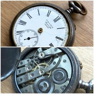 ✩ Antique Palma Perret & Fils Brenets Old Pocket Watch 15 Jewels