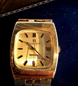 Omega Constellation 1974 Automatic Watch.  Gold Plated Steel.  Extra Links.