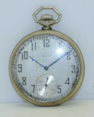 Vintage Elgin Pocket Watch 12s 7j Gr 303 Mod 3 Class 114 C.  1924 Scepter Case
