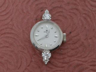 Rolex 14k Solid White Gold And Diamond Ladys Wristwatch