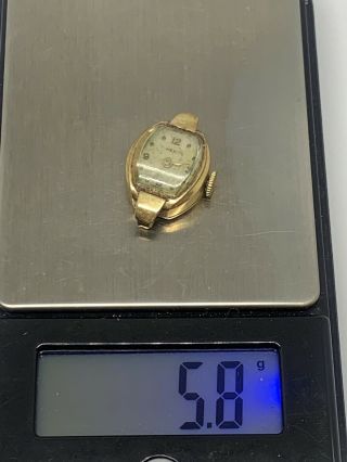 14k Gold Scrap Vintage Watch For Scrap Or Repaie 5.  8g