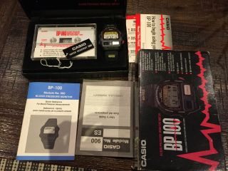 Casio Bp 100 Blood Pressure Monitor Watch As Rare Vintage Lcd Digital