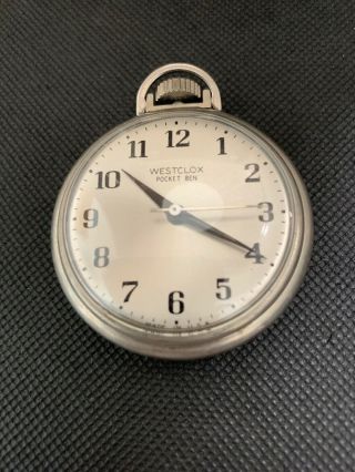 Westclox Pocket Ben Mechanical Wind Up Vintage Pocket Watch - Great
