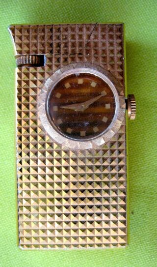 Old Vintage Mid Century Foska Swiss Made Cigarette Lighter 17 Jewels Watch