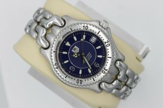 Tag Heuer Link Sel Mens Automatic Chronometer Watch Wg5114.  Ba0423 Blue Silver Ss