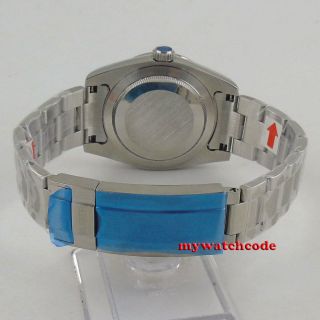 40mm bliger sterile white dial solid case sapphire glass automatic mens watch 63 7