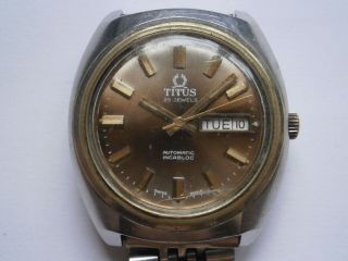 Vintage Gents Wristwatch Titus Automatic Watch Need Service Eta 2789 - 1