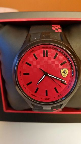 Scuderia Ferrari 0830325 Mens Red Black Silicone Strap Sport Watch Rrp £125
