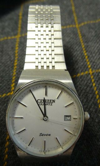 Vintage Citizen Seven Quartz Gents Watch - Stainless Steel Watch & Bracelet