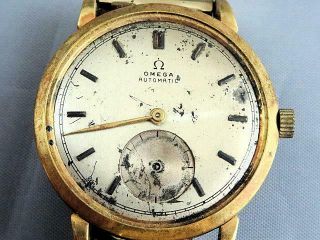 Vintage 1944 Solid 18k Gold Omega Mens 17 Jewel Wristwatch Runs Fine