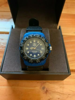 Vintage Tag Heuer Professional Formula 1 381.  513 Blue Black Watch Parts/repair