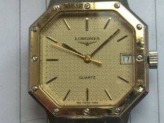 LONGINES VINTAGE QUARTZ - STAINLESS STEEL/GOLD PLATED - IN F.  W.  O - BATTERY 3