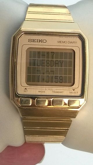 Seiko Memo Diary Uw02 - 0010 Vintage Lcd Digital Watch