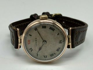 Vintage 9k 9ct Solid Rose Gold Rolex Ladies Watch (ww2 Military Trench)