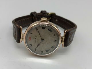 Vintage 9k 9ct solid Rose Gold ROLEX Ladies Watch (WW2 Military Trench) 2