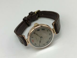 Vintage 9k 9ct solid Rose Gold ROLEX Ladies Watch (WW2 Military Trench) 3