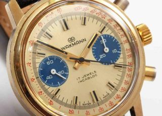 C.  1975 Vintage Wakmann Gigandet Chronograph Mens Wristwatch -,  Cond.