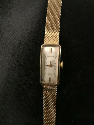 Vintage BULOVA DIOR 23 Jewels 14k Solid Gold 18.  15 Grams Ladies Wristwatch 5