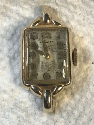 Vintage Hamilton 14k Gold Ladies Watch Running 17 Jewel M350150 / 721