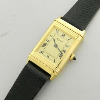 Eska Reverso Yellow Gold Plated Vintage Watch 100 Old Stock