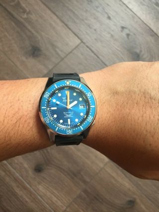 Squale 1521 50 Atmos Blue Dial W/ Box,  Paper,  Extra Straps