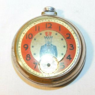 Rare World War Ii Era Uncle Sam Wwii Airplane Pocket Watch Pocketwatch