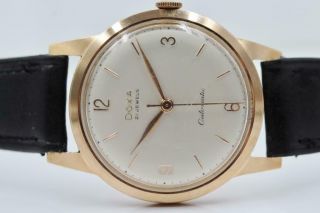 Vintage Doxa 21 Jewel Automatic 14k Solid Gold Mens Wristwatch