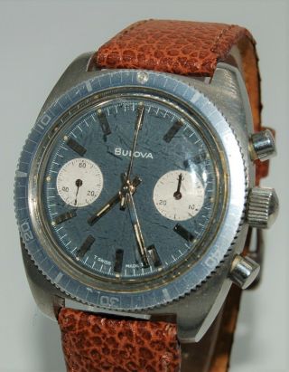 Vintage Bulova Deep Sea Diver 666 Chronograph N0 Valjoux 7733 Watch