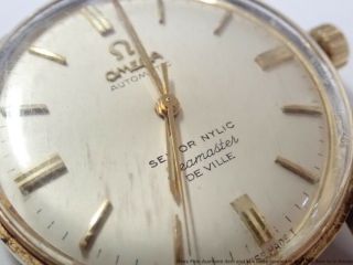 Vintage 14k Gold Omega Seamaster Deville Senior NILIC Auto Mens Watch 550cal 17j 2