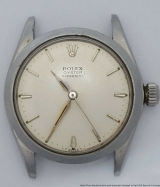 Vintage Rolex Oyster Perpetual 6430 Orig Swiss Dial Running Steel Watch