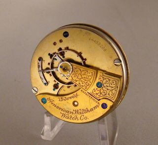 114 Years Old Movement Dial Waltham 15 Jewels Open Face Size 18s Pocket Watch