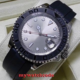 40mm Bliger Sterile Gray Dial Sapphire Glass Date Window Automatic Mens Watch