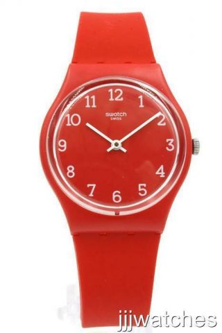 Swatch Originals Gent Sunetty Matte Red Silicone Watch 34mm Gr175