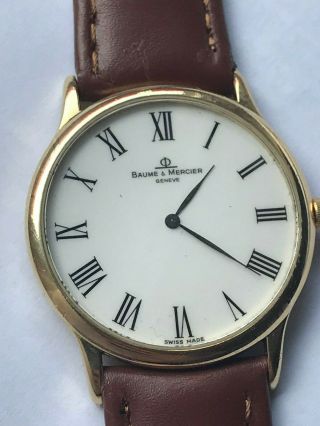 Baume Mercier 18k Solid Gold Watch Quartz Men