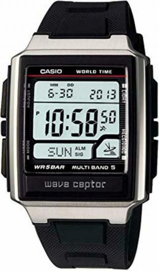 Casio Watch Wave Ceptor Waveceptor Radio Clock Multiband 5 Wv - 59j - 1ajf Mens
