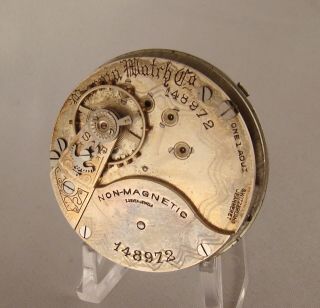 Pocket Watch Movement Dial Hands Non - Magnetic 7jewels Hunter Case 18s Swiss Fake
