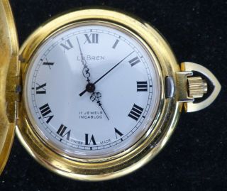 Vintage Lubren 17 Jewels Gold Filled Pocket Watch