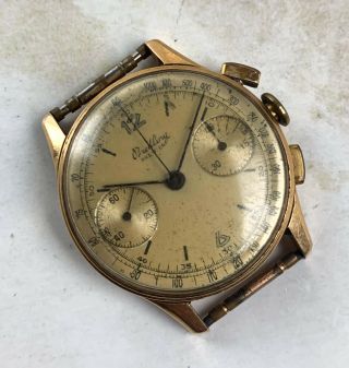 Vintage Breitling Premier Chronograph Wristwatch Ref.  780 18kt RG FOR REPAIR NR 3