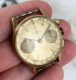 Vintage Breitling Premier Chronograph Wristwatch Ref.  780 18kt RG FOR REPAIR NR 4
