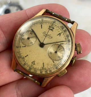 Vintage Breitling Premier Chronograph Wristwatch Ref.  780 18kt RG FOR REPAIR NR 5