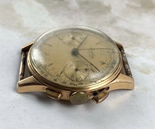 Vintage Breitling Premier Chronograph Wristwatch Ref.  780 18kt RG FOR REPAIR NR 6