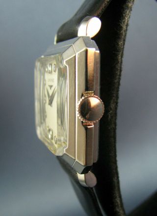 Vintage Longines Art Deco Solid 14K White Gold Diamond Dial 23Z Mens Watch 1950 3